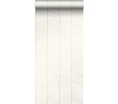 Papel pintado chevron blanco y oro - 0,53 x 10,05 m - estahome