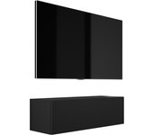 Mueble tv suspendido, 100 x 34 x 32 cm, negro mate