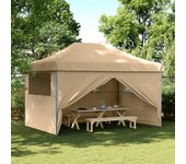 Tienda de fiesta | carpa de fiesta plegable pop-up con 4 paredes laterales beige cfw63931
