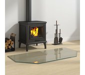 Placa de cristal para chimenea hexagonal 100x50 cm