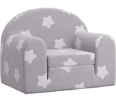 Sofá cama | sofá de salón | sofá de descanso de niños felpa suave gris claro con estrellas cfw71452