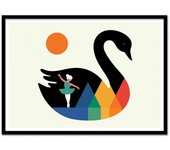 Art-poster - swan dance - andy westface - con marco negro 30 x 40 cm