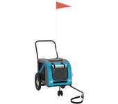 Remolque de bicicleta mascotas hierro tela oxford azul negro cfw36992