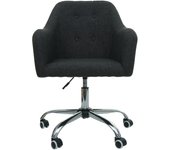Silla de oficina hwc-l92, silla giratoria silla de escritorio silla de ordenador silla de oficina, con reposabrazos ~ tela/textil gris oscuro