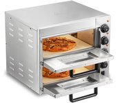 Vevor horno de pizza comercial de 14 pulgadas de capacidad, acero inoxidable, con piedras y asas, adecuado para el hogar, restaurante, versátil