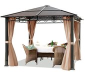 Cenador techo fijo rendezvous deluxe, 3x3m, capuchino