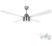 Ventilador de techo orbegozo | luz led | mando a distancia | 4 palas | acero inoxidable | estilo moderno