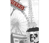 Sticker de refrigerador y lavaplatos, encanto de déco urban de parís, 75 cm x 49 cm