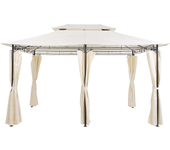 Beliani cenador colos metal 400 cm 300 cm beige