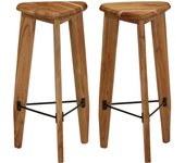 Vidaxl taburetes de cocina 2 unidades madera maciza de acacia