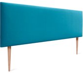 Dhome cabecero de terciopelo liso alta gama con patas moderno cabezal tapizado cama lujo dormitorio acolchado (celeste, 145x105cm)