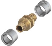 Acoplamiento tecefloor con manguitos de presión para tubos de plástico macizo, 77220020, versión: dim. 20x20, expansor 20l, horquillas de prensado 20