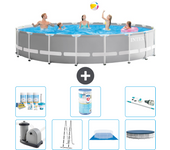 Paquete de piscina - intex - alrededor - 610x610x132 cm + accesorios a2346