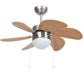 Ventilador de techo con lámpara marrón claro 76 cm