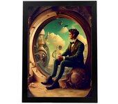 Nacnic poster steampunk en estilo surrealismo cinematográfico ilustraciones y grabados de historieta abstracta y artística para a3 marco negro