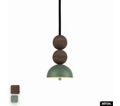 Lámpara colgante de hormigón - bosfor concrete | chocolate - verde | 2 bolas | led 14w