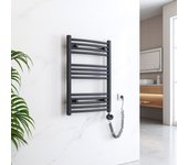 Emke radiador toallero eléctrico h.75 × a.50 cm con resistencia termostática, radiador secatoallas electrico 292 w antracita
