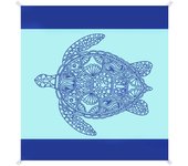 Estera de playa para picnic al aire libre, estera plegable delgada, tortuga azul y verde 200 * 210 cm, 4 clavos molidos + bolsa de almacenamiento