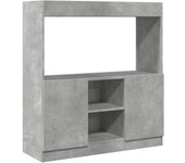 Aparador | aparador de comedor | armario de cocina de madera de ingeniería gris hormigón 92x33x100 cm cfw10925