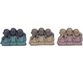 By sigris figura buda 3 unidades multicolor de resina 9*5*13cm figura de buda