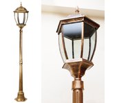 Farol jardín vintage new york 180cm casquillo e27 luz exterior patio avenida 230v ip44 color bronce