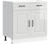 Mueble bajo cocina kalmar madera ingeniería blanca alto brillo