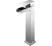 Grifo monomando alto para lavabo, cascada tano cromado