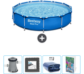 Paquete de piscina - bestway - alrededor - 305x305x76 cm + accesorios cb68