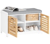 Banco zapatero con 2 puertas para entrada dormitorio banco de almacenamiento de asiento 71 x 35 x 43 cm fsr23-ii-wn sobuy es