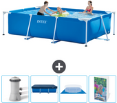 Paquete de piscina - intex - rectángulo - 300x200x75 cm + accesorios cb117
