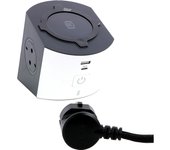 Base multiple de carga 2 tomas 2p+tt 16a +usb tipo a y c legrand 694506 blanco/gris oscuro