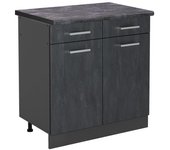 Vicco mueble bajo de cocina r-line, hormigón negro, 80 cm et antracita