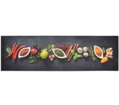 Alfombra de cocina | tapete para la cocina lavable terciopelo dibujo especias 45x150 cm cfw65198
