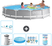 Paquete de piscina - intex - alrededor - 366x366x76 cm + accesorios a2074