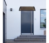 Marquesina exterior para puertas mellerud protección policarbonato / plástico 120 x 100 cm - negro y marrón [en.casa]