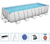 Piscina elevada rectangular bestway power steel 19281 l