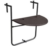 Mesa balcón marrón ovalada plegable