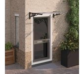 Vidaxl marquesina puerta policarbonato negro y transparente 122x90 cm