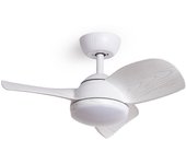 Techbrey ventilador de techo silencioso poros 76cm motor dc mando a distancia, con luz
