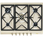 Smeg srv876pogh placa de gas de 5 quemadores empotrada en color crema