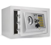 Caja fuerte de seguridad con teclado digital o llave 2 en 1, cerradura de llave de seguridad para el hogar (31x20x20cm - blanco)