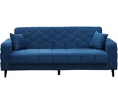 Sofá cama de 3 plazas melissa en terciopelo azul