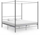 Estructura de cama con dosel de metal gris 200x200 cm