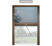 Mosquitera plisada en kit universal reducible melodie para ventana vertical 135x160 bronce