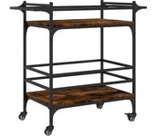 Carrito de cocina madera ingeniería roble ahumado 82x40x78,5 cm