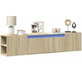 Mueble tv de pared con led roble sonoma 180x31x39,5 cm