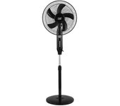 Ventilador de pie solar boreal negro 30w 3vel 5asp puerto usb motor dc y luz night regx43x38cm cable 4,20m