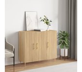 Aparador | aparador de comedor | armario de cocina de madera de ingeniería roble sonoma 90x34x80 cm cfw83410
