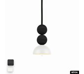 Lámpara colgante de hormigón - bosfor concrete | negro - blanco | 2 bolas | led 14w