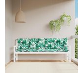Cojines banco jardín 2 uds | cojín exterior tela estampado de hojas 200x50x7 cm cfw64159